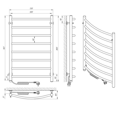 Рушникосушарка ERAFLYME EF Classic 8 L чорна 800х500 Рушникосушарка ERAFLYME EF Classic 8 L чорна 800х500