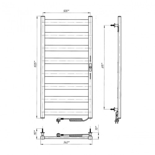 Рушникосушарка ERAFLYME EF Bond 1050х540 R біла