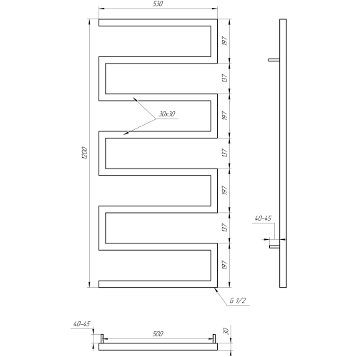 Сушка для рушників Snake DRY 120x53 см Сушка для рушників Snake DRY 120x53 см