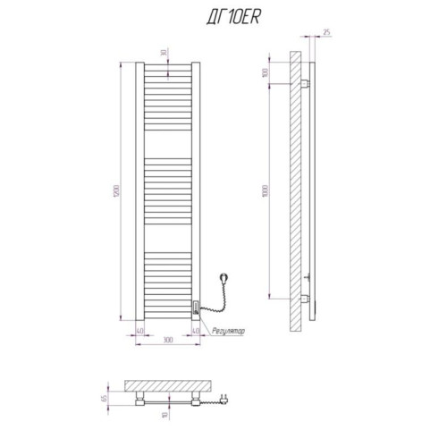 Рушникосушарка KOSSER Герда 1200х300 ER таймер білий ДГ10ERW