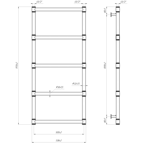 Рушникосушарка MARIO INOX Прованс 1170х538/500 1.072.044604.0 Рушникосушарка MARIO INOX Прованс 1170х538/500 1.072.044604.0
