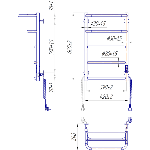 Рушникосушарка MARIO Hotel-І 650х430/240 TR К 2.3.6200.11.P Рушникосушарка MARIO Hotel-І 650х430/240 TR К 2.3.6200.11.P