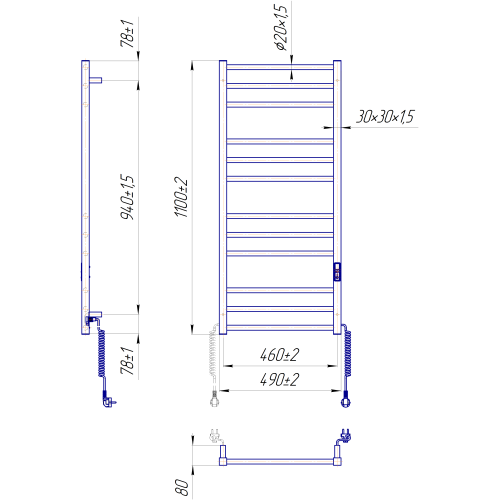 Рушникосушарка MARIO Преміум Класік-I 1100х500/80 TR K 2.2.1610.03.P Рушникосушарка MARIO Преміум Класік-I 1100х500/80 TR K 2.2.1610.03.P