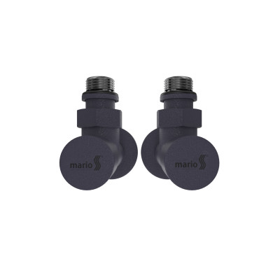 Комплект кутових кранів MARIO 1/2"х1/2" графіт (подовж.)