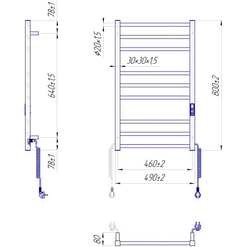 Рушникосушарка MARIO Преміум Класік-I 800х500/80 TR K 2.2.1608.03.P Рушникосушарка MARIO Преміум Класік-I 800х500/80 TR K 2.2.1608.03.P