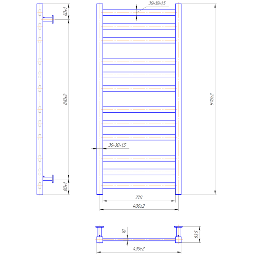Рушникосушарка MARIO INOX Чикаго 970х430/400 1.7.052042.P Рушникосушарка MARIO INOX Чикаго 970х430/400 1.7.052042.P