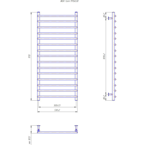 Рушникосушарка MARIO INOX Турин 1170х530/500 1.8.044623.P Рушникосушарка MARIO INOX Турин 1170х530/500 1.8.044623.P