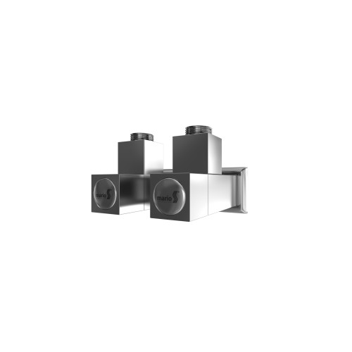 Комплект кутових кранів MARIO 1/2"х1/2" квадрат. сатин