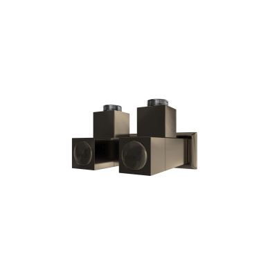 Комплект кутових кранів MARIO 1/2"х1/2" квадрат. бронза (подовж.)