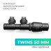 Комплект термостатичний Vario Term TWINS 50 мм, кутовий, правий, чорний структурний, TSGS0214CFK/P