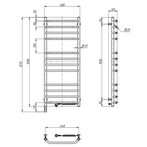 Рушникосушарка NAVIN Блюз 480х1200 Електро Sensor Права 10-006033-4812 Рушникосушарка NAVIN Блюз 480х1200 Електро Sensor Права 10-006033-4812
