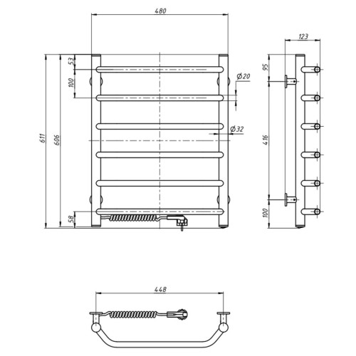 Рушникосушарка NAVIN Блюз 480х600 Електро Ліва 12-006130-4860 Рушникосушарка NAVIN Блюз 480х600 Електро Ліва 12-006130-4860