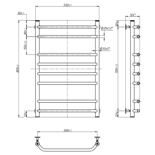 Рушникосушарка NAVIN Блюз 500х800 00-006020-5080 Рушникосушарка NAVIN Блюз 500х800 00-006020-5080