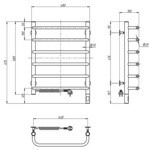 Рушникосушарка NAVIN Симфонія 480х600 Електро Sensor Ліва 10-009133-4860 Рушникосушарка NAVIN Симфонія 480х600 Електро Sensor Ліва 10-009133-4860
