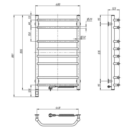 Рушникосушарка NAVIN Блюз 480х800 Електро Sensor Права 12-006033-4880 Рушникосушарка NAVIN Блюз 480х800 Електро Sensor Права 12-006033-4880