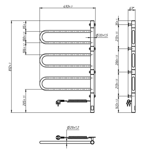 Рушникосушарка NAVIN Fouette 480х800 Sensor з таймером 10-012033-4880 Рушникосушарка NAVIN Fouette 480х800 Sensor з таймером 10-012033-4880