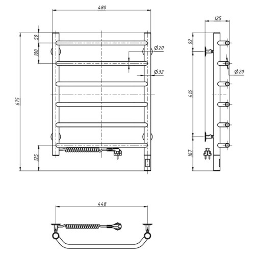 Рушникосушарка NAVIN Блюз 480х600 Електро Sensor Ліва 10-006133-4860 Рушникосушарка NAVIN Блюз 480х600 Електро Sensor Ліва 10-006133-4860