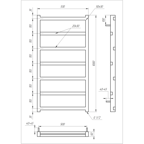 Рушникосушарка водяна Genesis-Aqua Level 100x53 см  GA-1702
