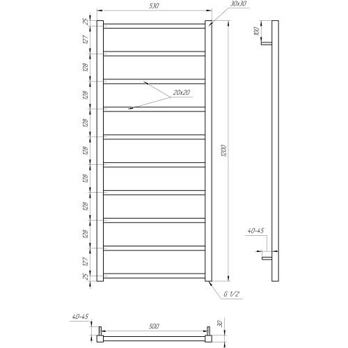 Рушникосушарка водяна Genesis-Aqua Terra 120x53 см  GA-1803