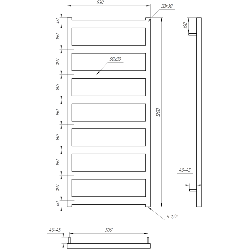 Рушникосушарка водяна Genesis-Aqua Nova 120x53 см  GA-2303