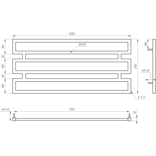 Рушникосушарка водяна Genesis-Aqua Omnia 55x120 см  GA-2601