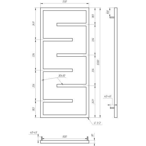 Рушникосушарка водяна Genesis-Aqua Infinite 120x53 см  GA-4003