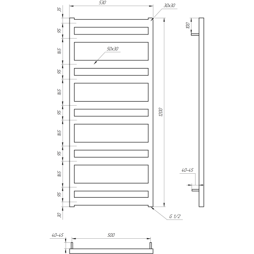 Рушникосушарка водяна Genesis-Aqua Fom 120x53 см GA-2203 Рушникосушарка водяна Genesis-Aqua Fom 120x53 см GA-2203