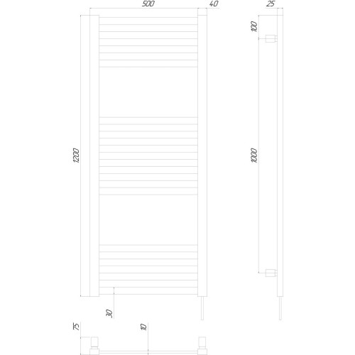 Рушникосушарка KOSSER Герда 1200х500 ER таймер білий ДГ04ERW Рушникосушарка KOSSER Герда 1200х500 ER таймер білий ДГ04ERW