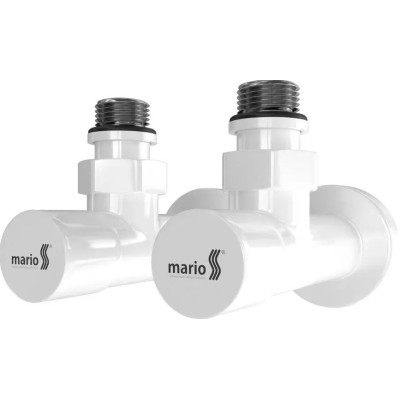 Комплект кутових кранів MARIO 1/2"х1/2" білий 4.0.0101.55.RAL